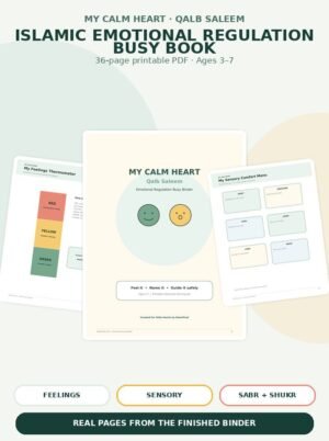 My Calm Heart: Islamic Emotional Regulation Busy Binder for Kids | ADHD, Autism & Feelings Activities PDF